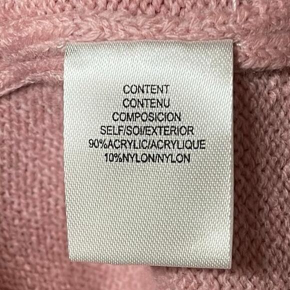 Wayf Lola Puff Sleeves Mock Neck Knit‎ Sweater Dress Size Small Blush Pink New - Picture 8 of 11